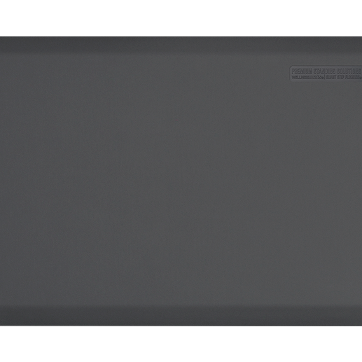 Overhead shot of a gray 3ft by 2ft Supreme mat.