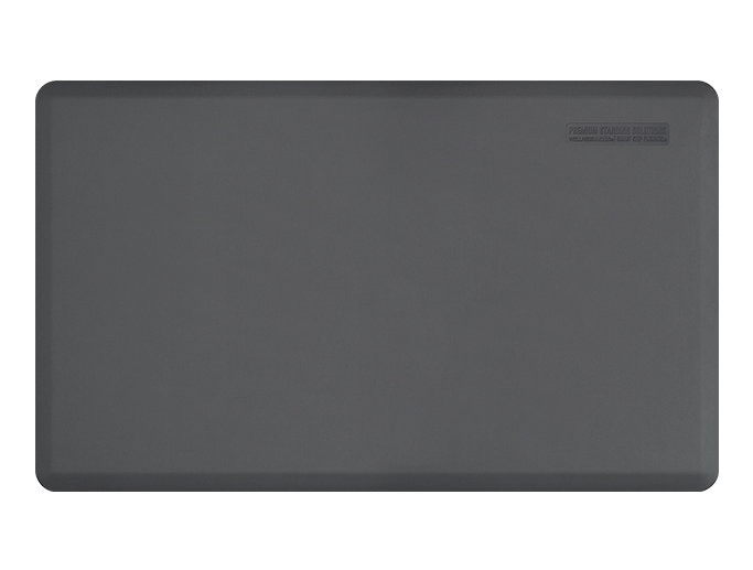 Overhead shot of a 5ft by 3ft gray Supreme mat.