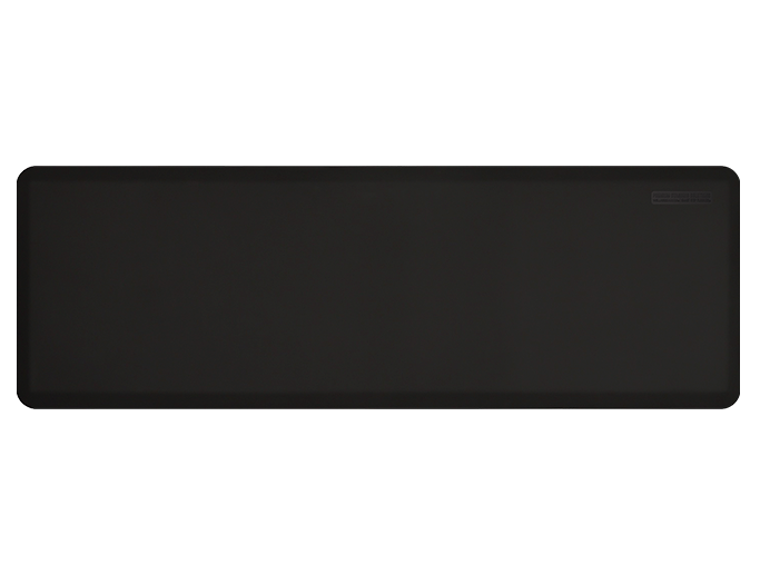 Overhead shot of a 6ft by 2ft black Supreme mat.