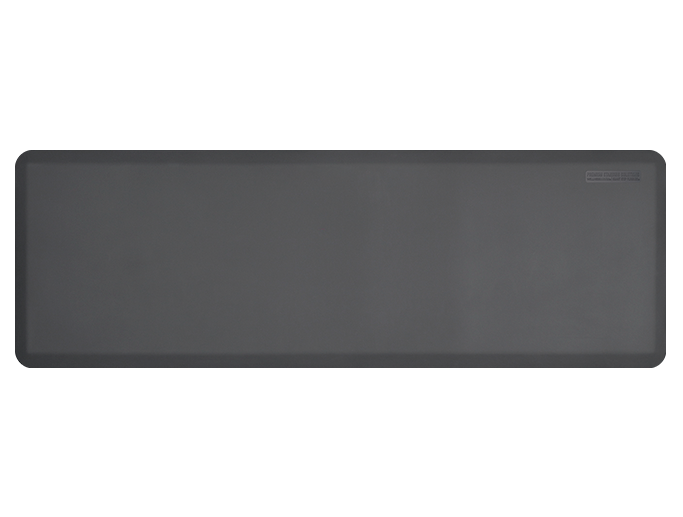 Overhead shot of a 6ft by 2ft gray Supreme mat.